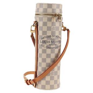 LOUIS VUITTON Damier Azur Bottle Holder Porte Boutille Bag GI0373 Auth 128175V